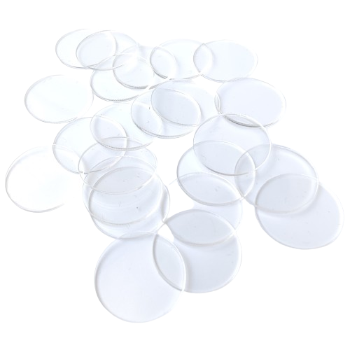 25 Pcs Round Acrylic Model Bases 1-inch for DND Miniatures, Warhammer and Other RPG Minis, or Wargames Table